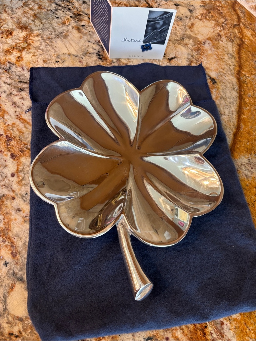 Mariposa Silver Shamrock Clover-Shaped Serving Bowl